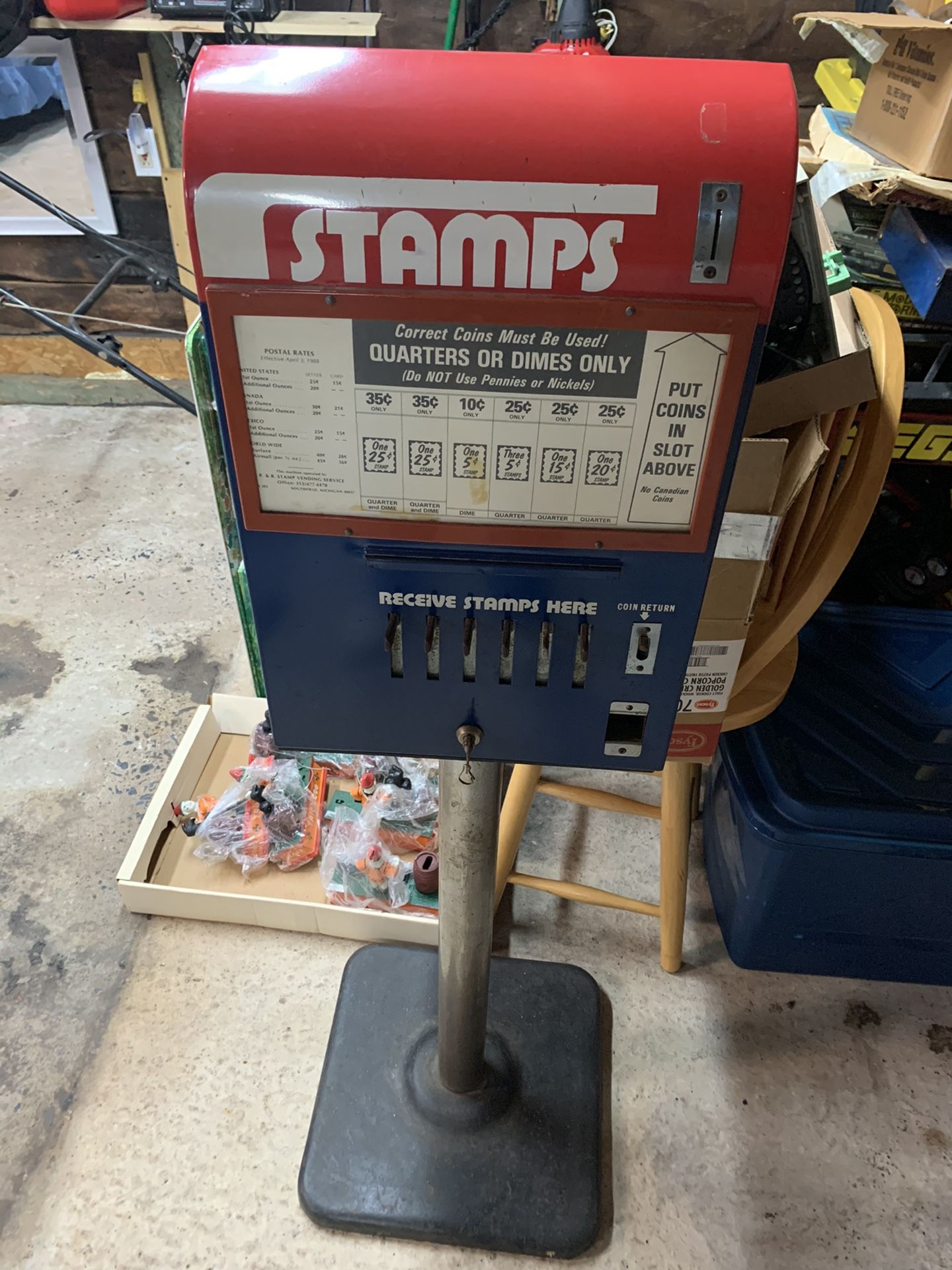 Vintage stamp machine