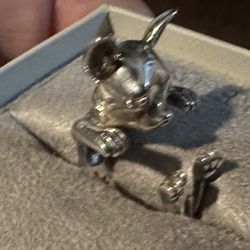 Chihuahua ring solid silver adjustable by a reeds jewelers custom