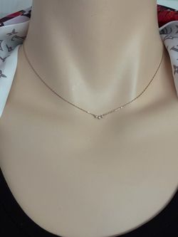 Rose gold necklace with natural diamonds
