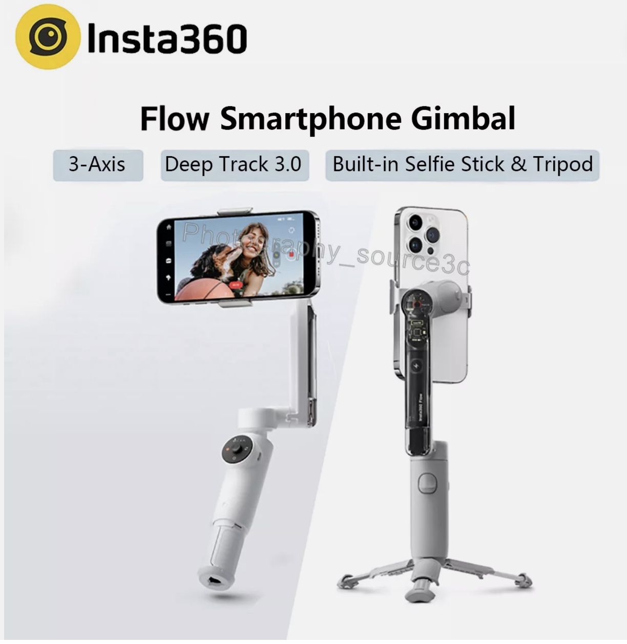 Insta360 Flow AI-Powered Smartphone 3-Axis Stabilizer Face Tracking Phone Gimbal