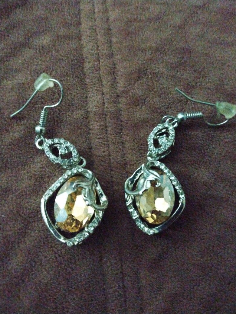 Sterling Silver Necklace And Earrings Set 