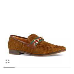 Gucci Corduroy Horsebit Loafers  