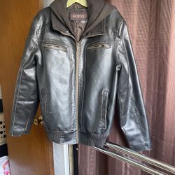 LeatherJacket With Hoodie