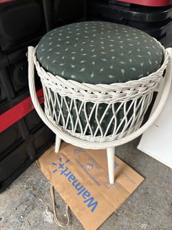 Vintage Wicker Sewing Basket 