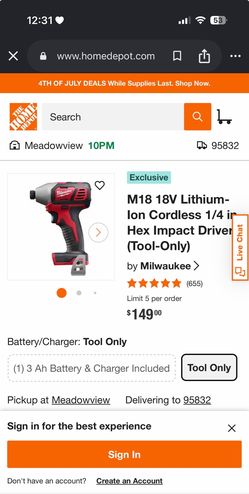 Milwaukee Cordless Impact Driver