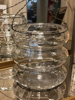 8” Lantern Wired with Handle for Hanging Centerpiece Decor