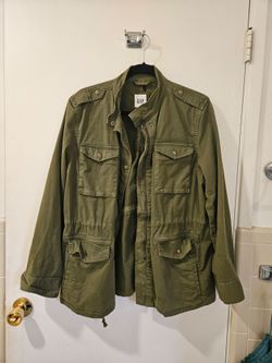 Women's Gap Olive Green Military Utility Jacket Sm