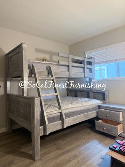 Twin full bunk bed and mattress