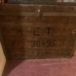 Rare Antique Steamer Trunk 35x31x24 Very cool storage