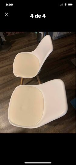 Set of 2 White Modern Dining Chairs