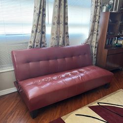 Red Leather Futon