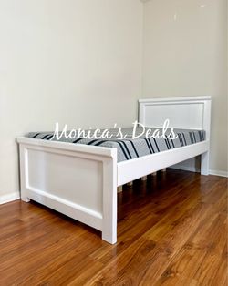 Twin Solid Wood Bed With Memory Foam Mattress $440