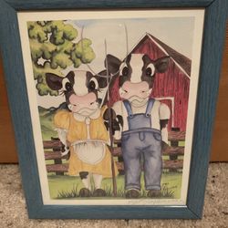 Cow Farmers print Singed And Numbered Reproduction