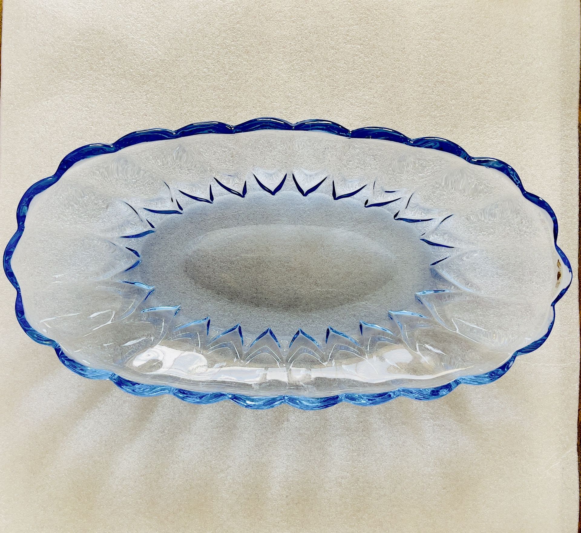Vintage Blue Oval Dish