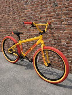 NEW 2026 SE BLOCKS FLYER 26 BANANARAMA YELLOW RED SINGLE SPEED FREESTYLE WHEELIE RIPPER BMX BIKE BICYCLE
