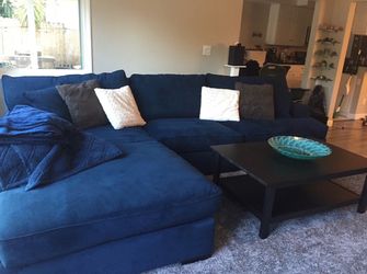 Navy Blue Sectional Sofa with Chaise