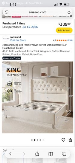 King upholstered bed