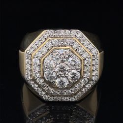 10KT Yellow Gold Diamond Ring 10.50g 2CTW Size 10 182290/4