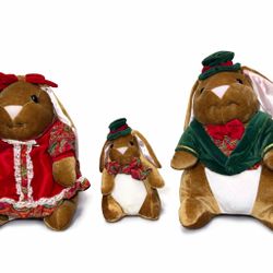 Vintage Plush Bunny Family Toys R Us 1985 Set of 3 