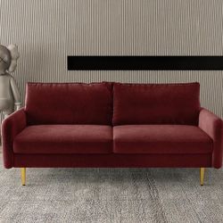New MCM Velvet Couch 72” Red Wine