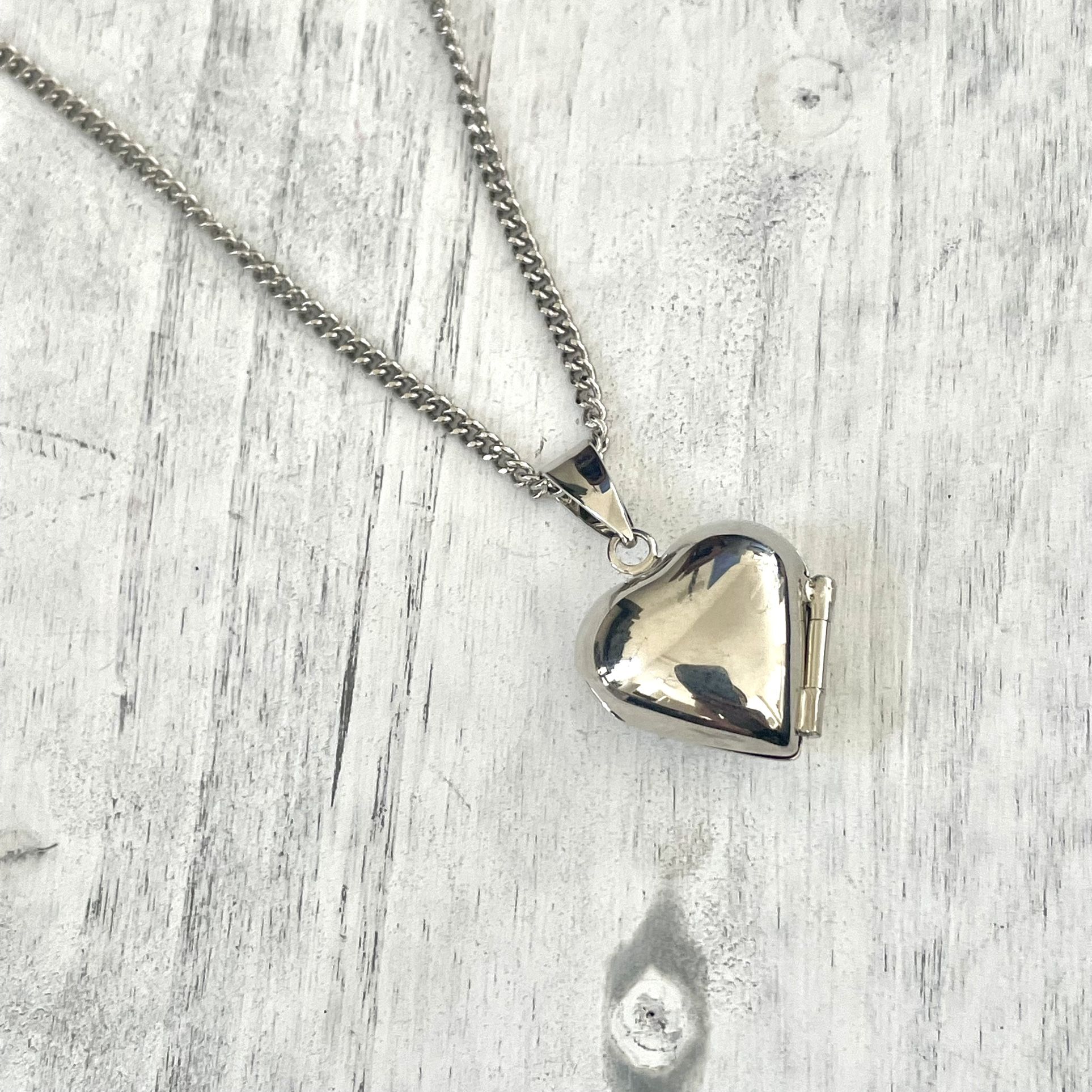 Angel Heart Locket Pendant Necklace 