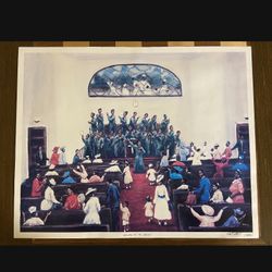 COLLECTIBLE TED ELLIS SIGNED WORSHIP iN THE HOUSE ART PRINT 