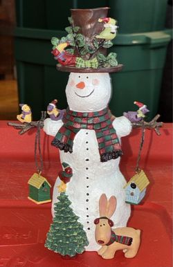 Lang & Wise Classic Santa White Resin Snowman "All Decked Out" 1998 2nd Ed, No 1 Excellent Cond