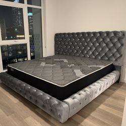 New In Box King Bed Frame With Mattress (Read Description Below)