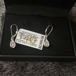 14 K WHITE GOLD DIAMOND EARRINGS