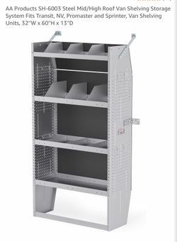 AA Products SH-6003 Steel Mid/High Roof Van Shelving Storage System Fits Transit