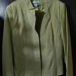 New, Woman's Leather And Suede Jacket, Size 14