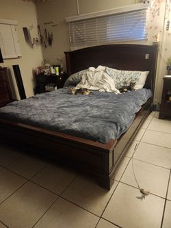 Cal king bed and mattress