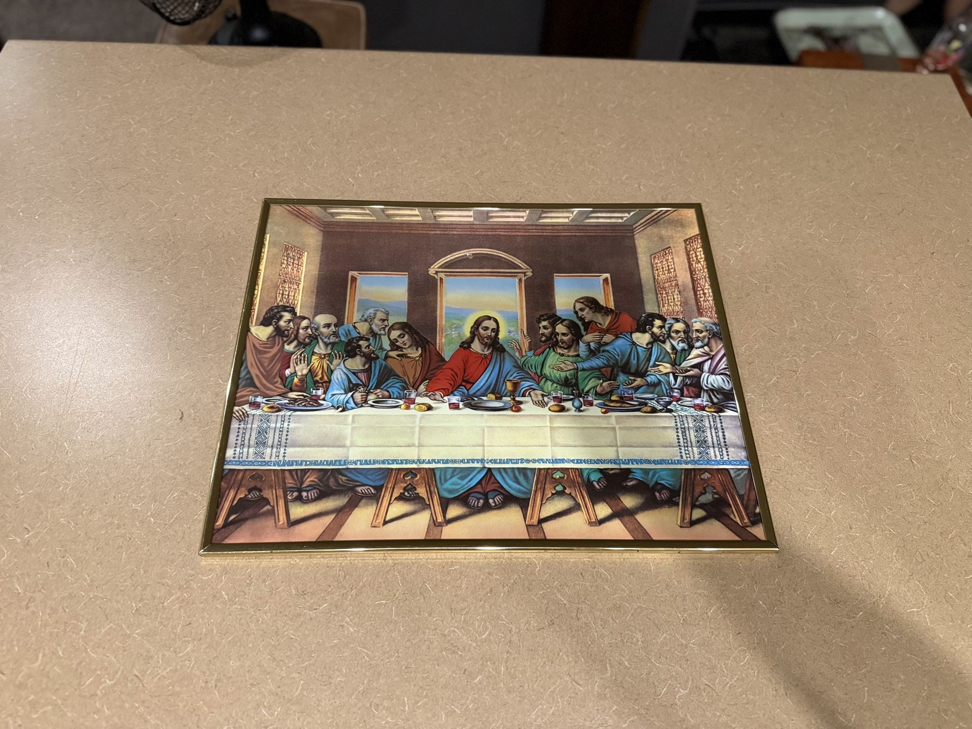 80’s Last Supper Poster Gold Framed