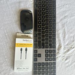 APPLE WIRELESS KEYBOARD & MAGIC MOUSE 2 - BLACK - LIKE NEW