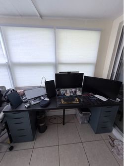 IKEA Alex Desk Setup (tabletop + 2 Alex drawer units)