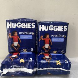 4 Bags Of Size 5 Huggies Overnites $32 Firm