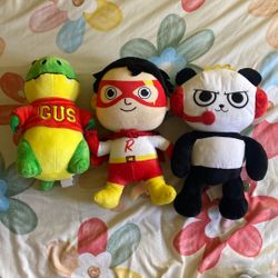 RYAN  AND FRIENDS PLUSHIES  All 3 
