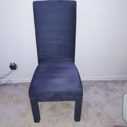Elegant Blue Velour Like Chairs