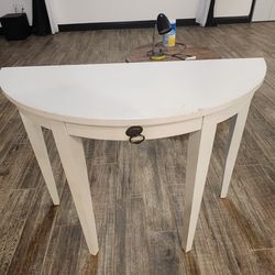 White Half Circle Table 