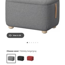 Gray Storage Ottoman with Lid – Hidden Storage