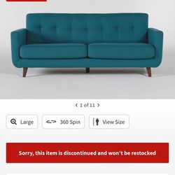 Living Spaces Teal Couch