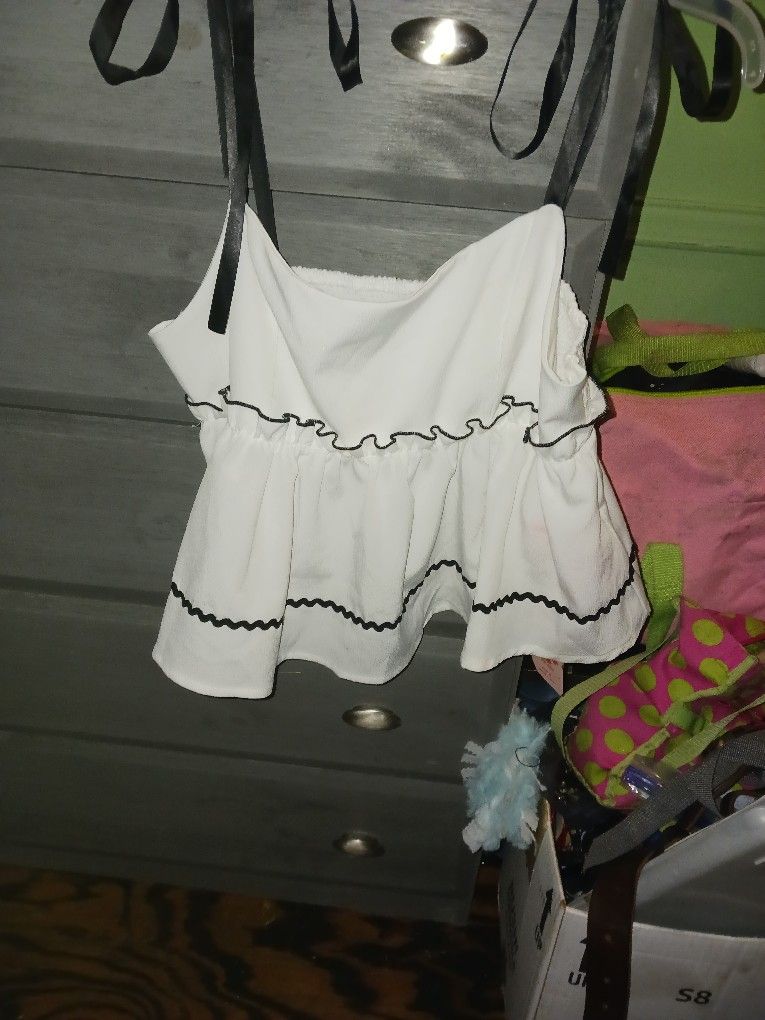 Black And White Baby Doll Top