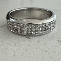 Shane Co, Mens Ring in 14K White Gold with Seventy Five Round Diamonds