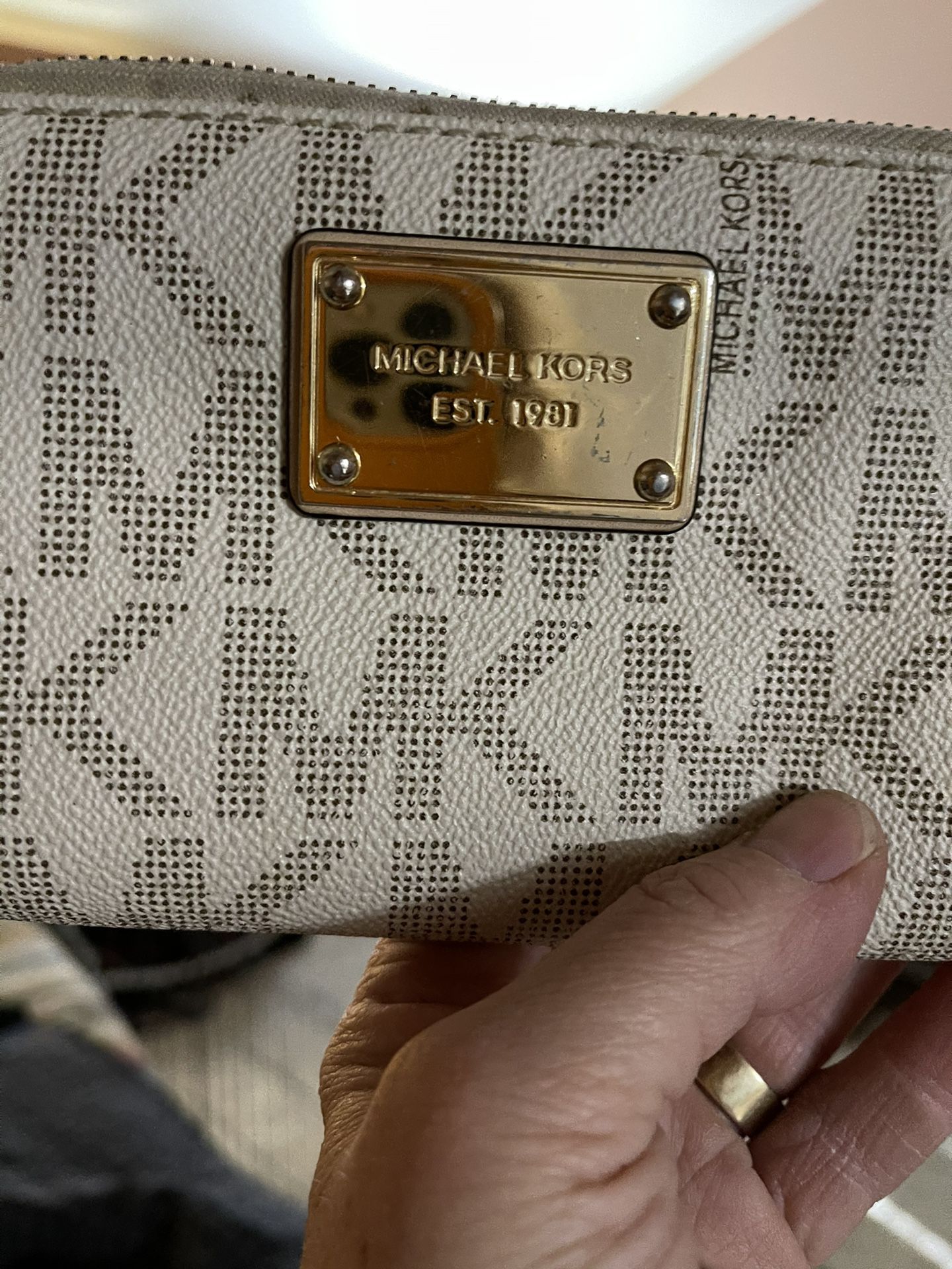 Michael Kors Handbag And Wristlet.