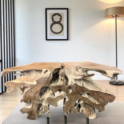 Teakroot Branches Wooden Entryway Console Table 