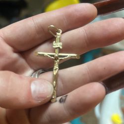 Jesus Crucifix Cross Pendant 10k Yellow Gold