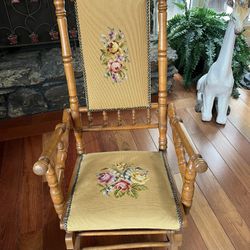 Antique Needlepoint Chair That Folds