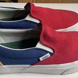VANS Classic Slip-On Yacht Club Red Blue Yellow Mens US 7.5