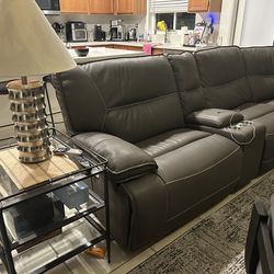 Leather couch living room furniture