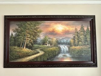 Large framed nature life oil painting